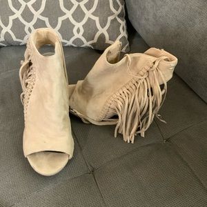 Fringe ankle booties